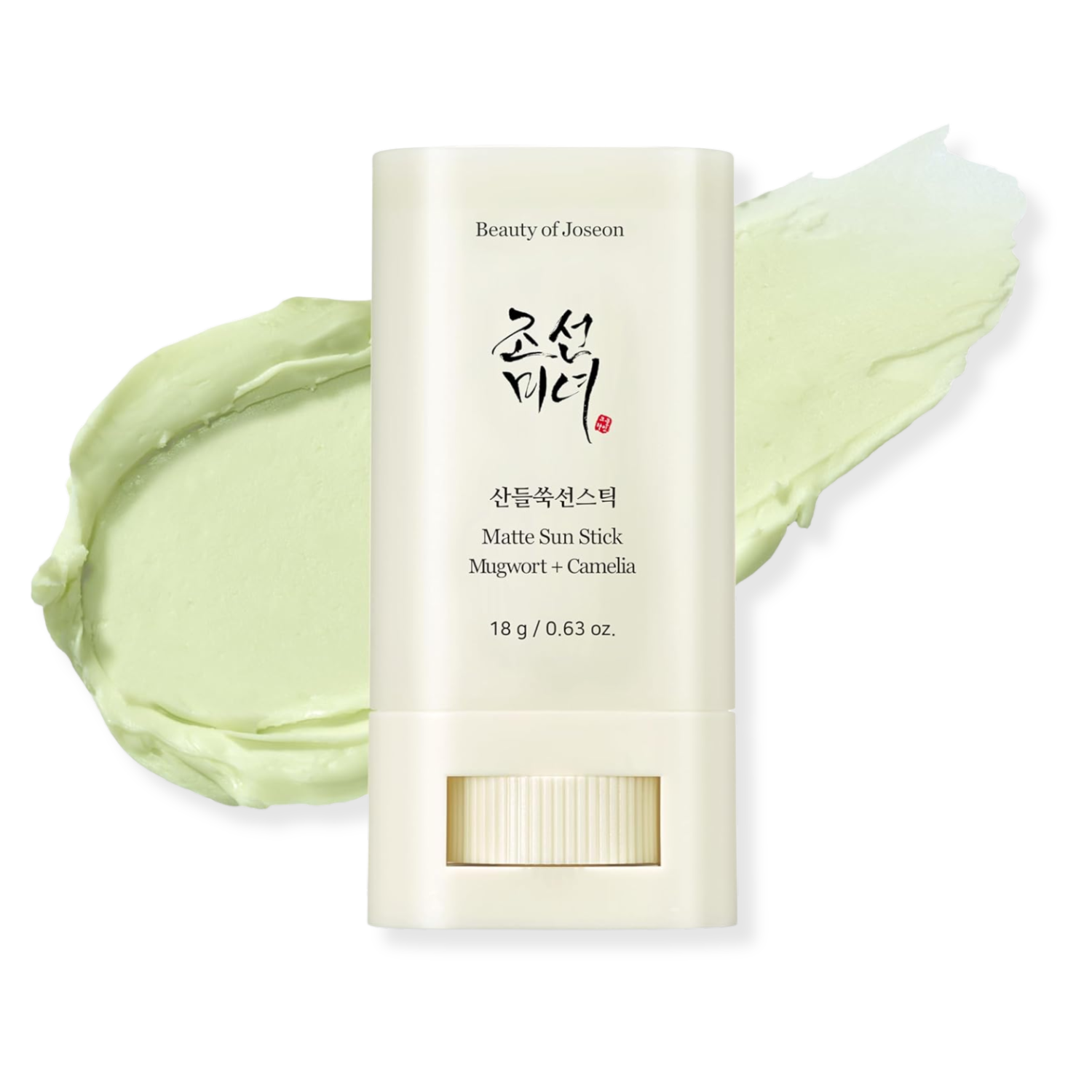 Beauty of Joseon Matte Sun Stick with green paste on a white background