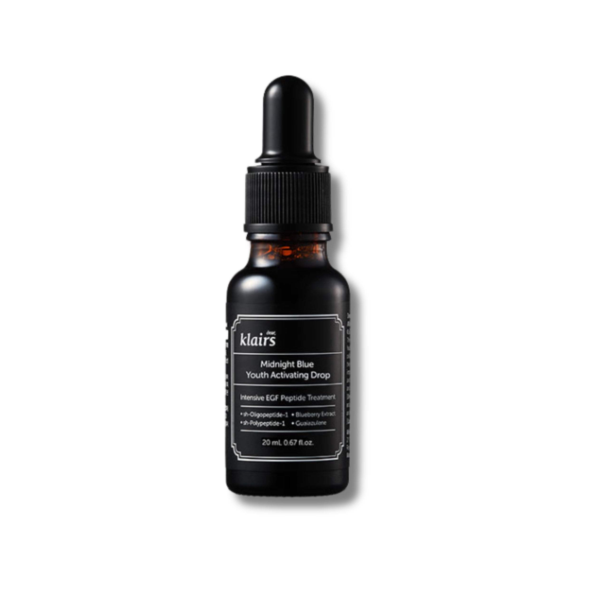 Klairs skincare serum bottle with dropper on a white background