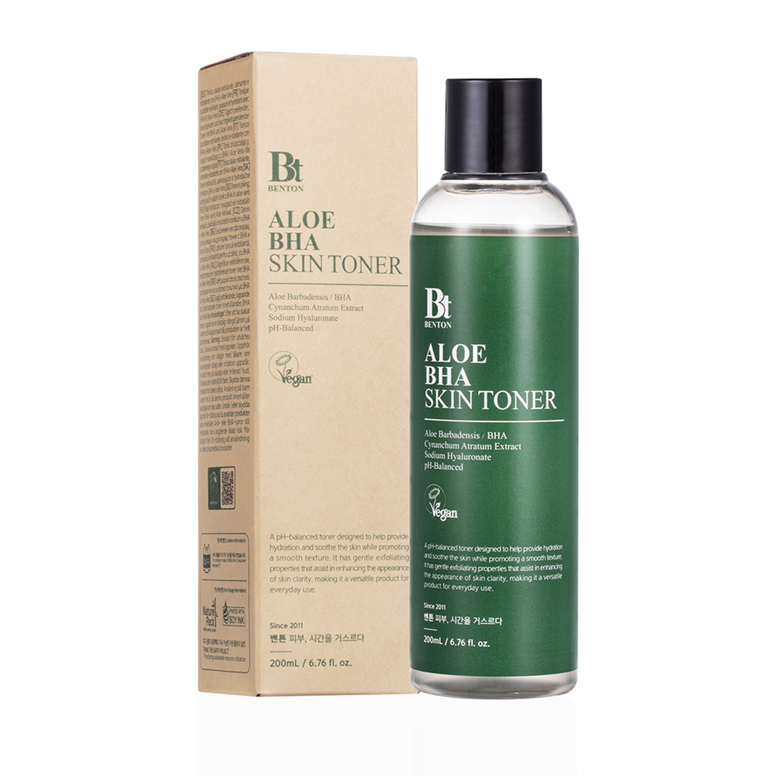 Aloe BHA Skin Toner bottle and box on a white background
