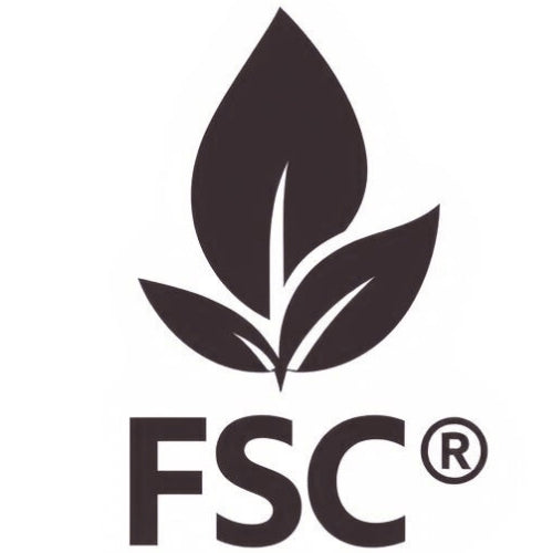 FSC logo with a black leaf design on a white background