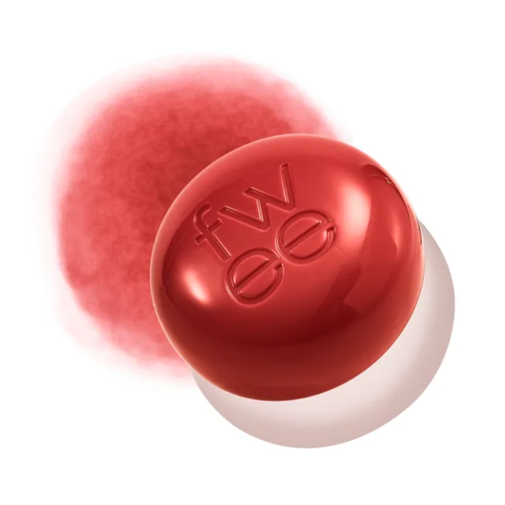 Red makeup product with 'fw' logo on a white background
